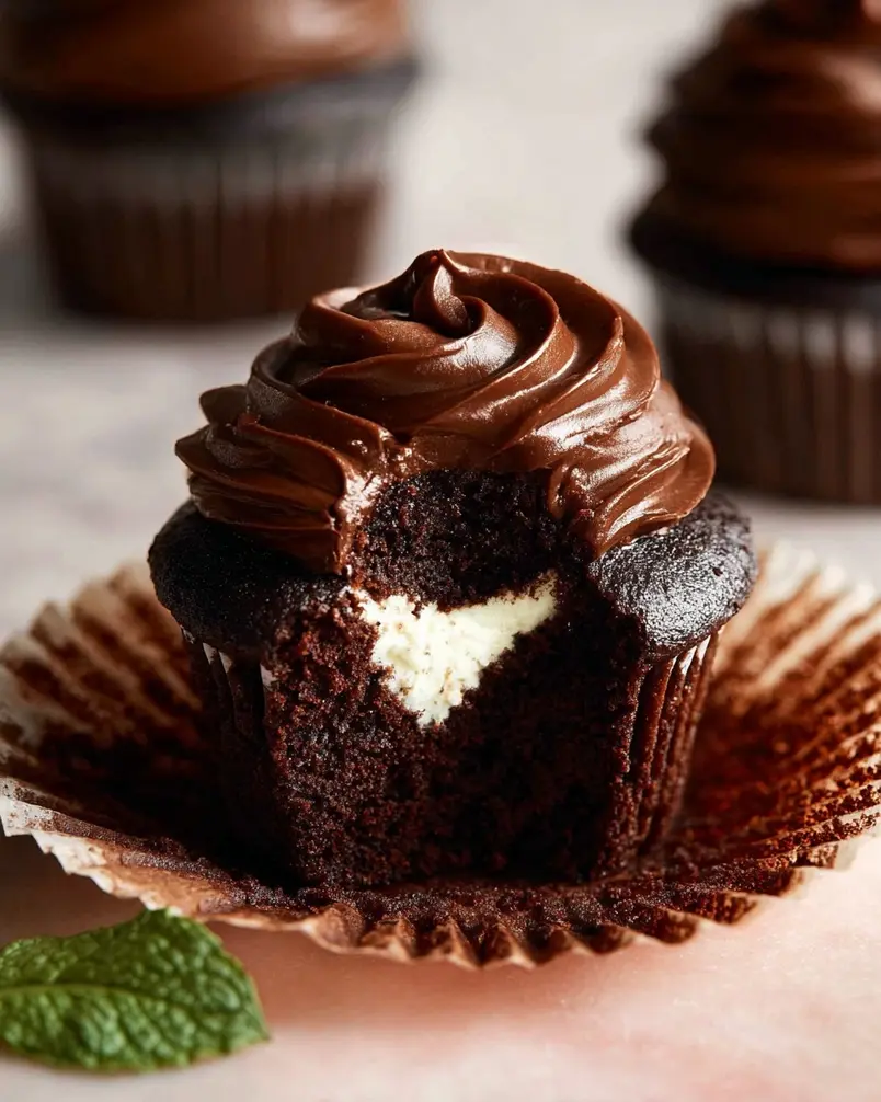 Whipped Cream-Filled Chocolate Cupcakes With Chocolate Ganache Frosting 2 Whipped cream-filled chocolate cupcake ingredients being assembled