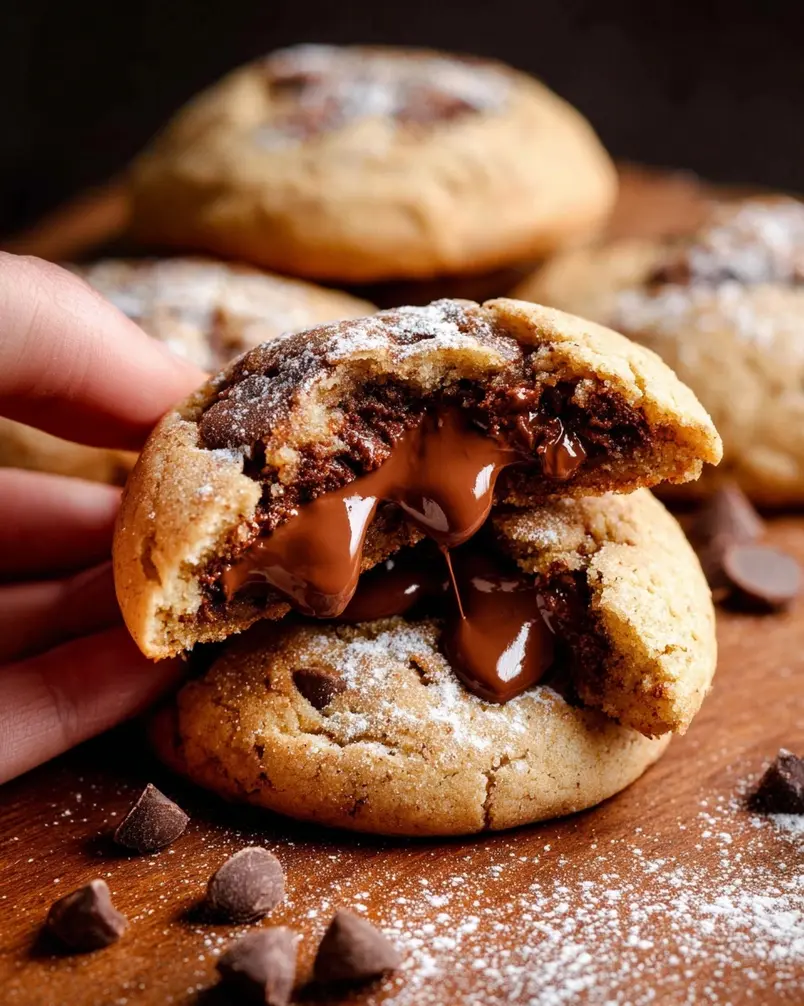Nutella Stuffed Cookies 2 Preparing ingredients for Nutella stuffed cookies, with bowls of flour, sugar, and a jar of Nutella visible.