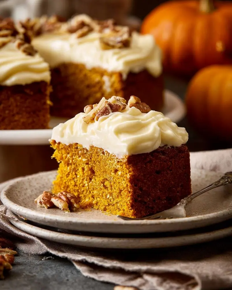 Pumpkin Cake with Cream Cheese Frosting 3 Mixing batter for pumpkin cake