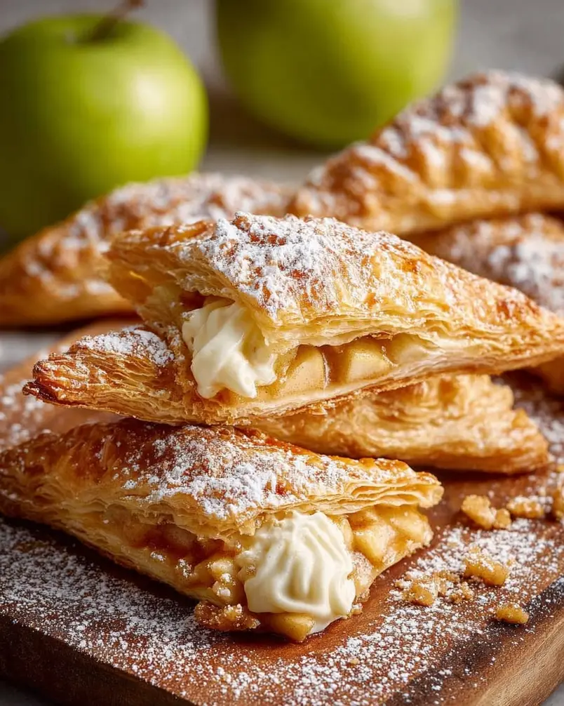 Apple Turnovers – with cream filled option 3 Baking apple turnovers until golden brown