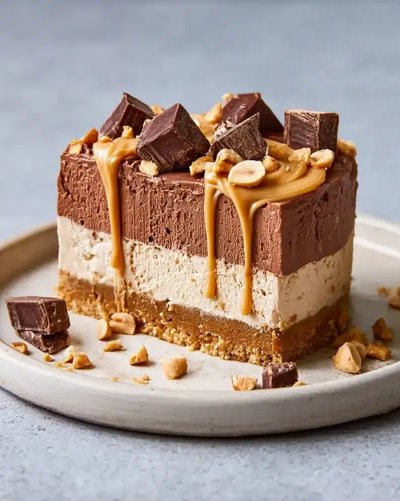 My Chocolate-Peanut Butter Delight Is No-Bake and So Much Easier Than It Looks 3 Close-up of chocolate chips melting for the no-bake dessert