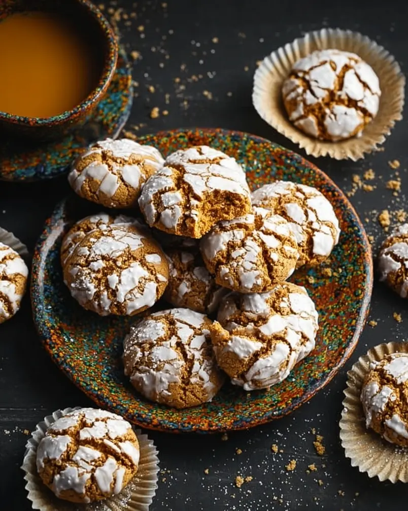 Dirty Chai Earthquake Cookies 3 Freshly baked Dirty Chai Earthquake Cookies on a cooling rack, showing their crinkled texture and chocolate chunks.