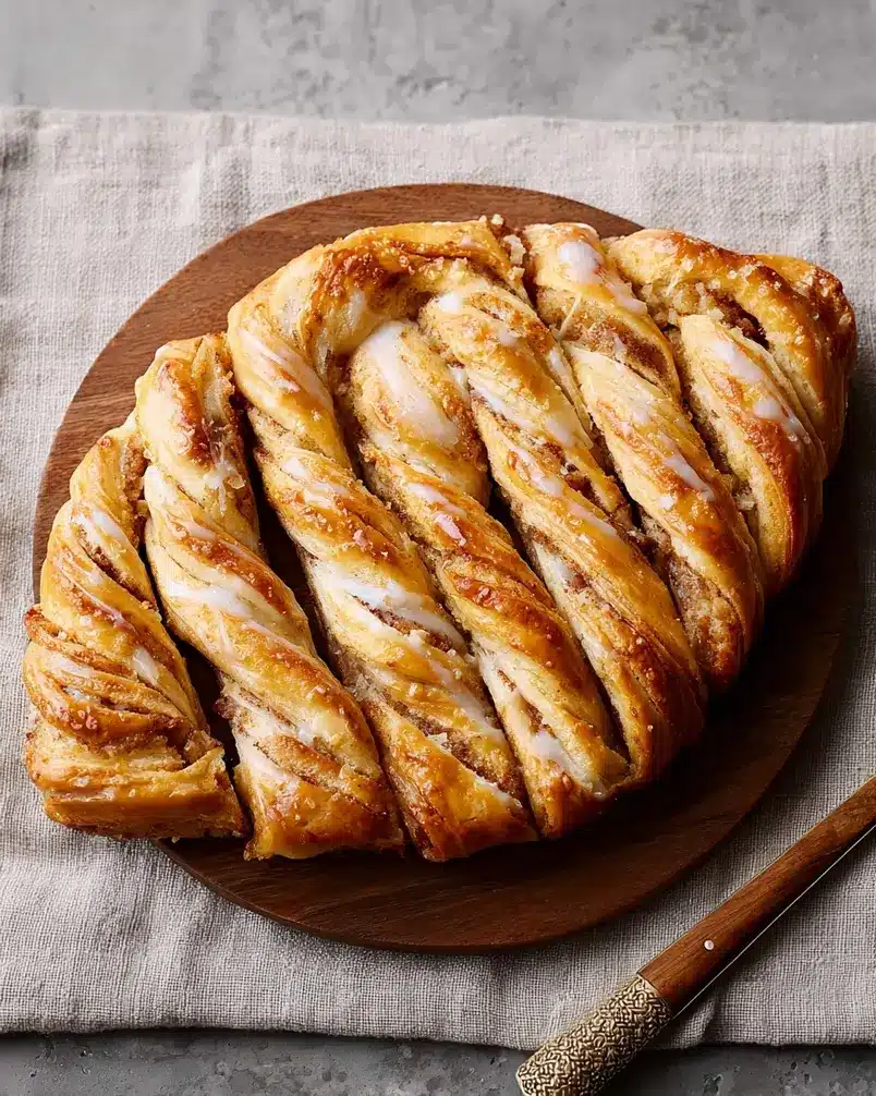 Danish Kringle 3 Danish Kringle baking in the oven until golden brown