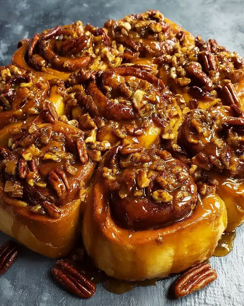 Sticky Buns 2 Close-up of ingredients for sticky buns being prepped, including flour, butter, cinnamon, and brown sugar.