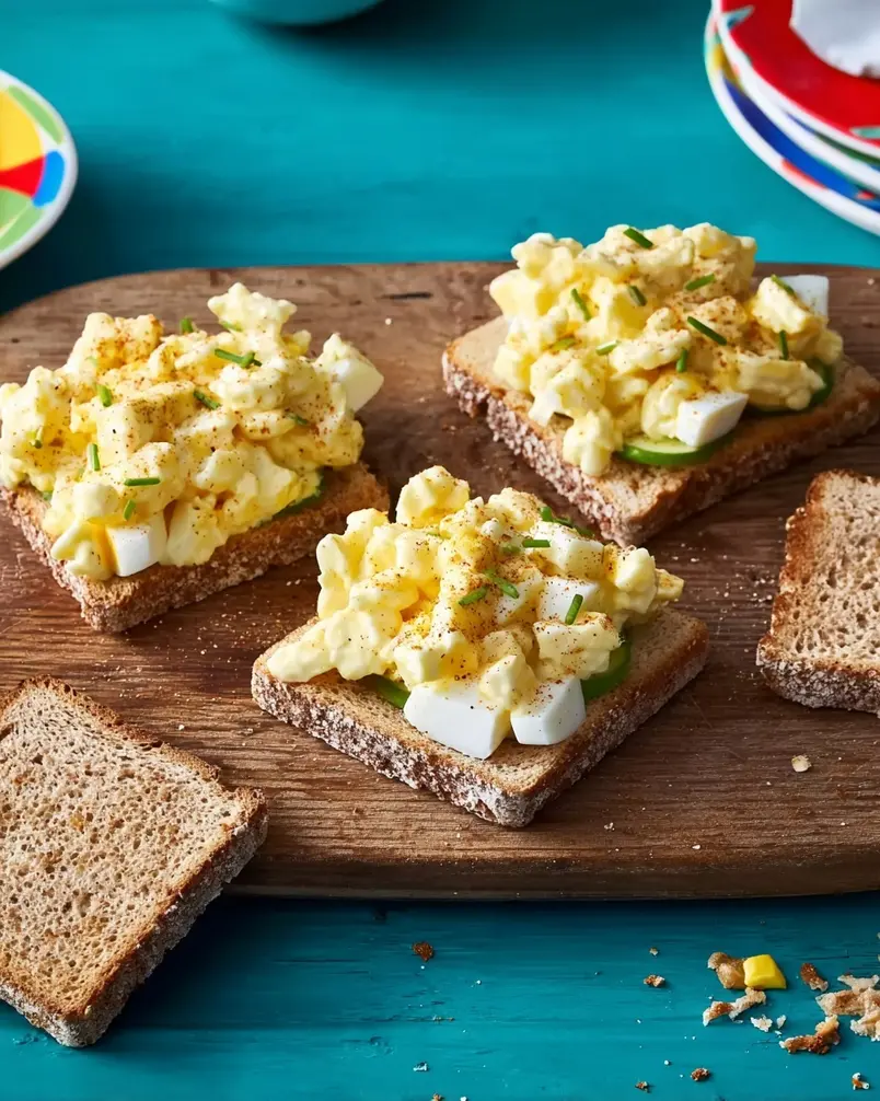 Simple Egg Salad 2 A perfectly prepared simple egg salad, showcasing creamy textures and vibrant colors, ready for enjoyment.