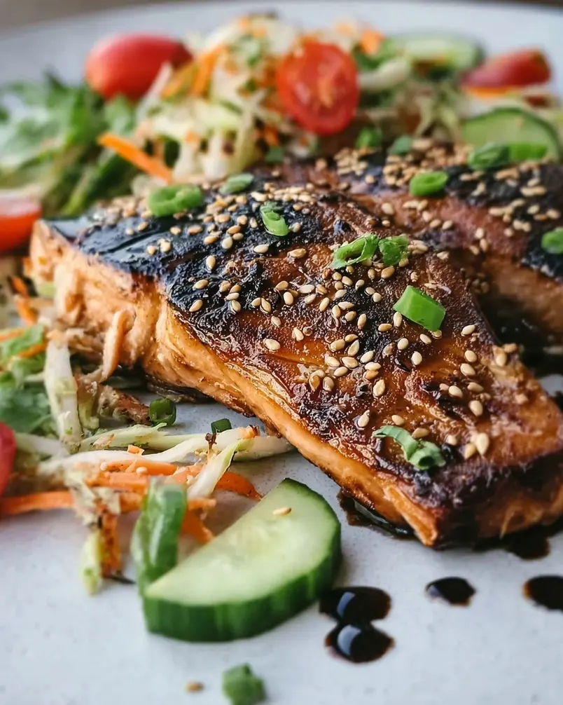 Sesame Grilled Salmon 3 Grilling salmon fillets on a barbecue