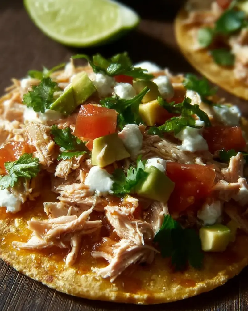 Tuna Tostadas 2 Fresh ingredients for tuna tostadas laid out on a counter, including tuna, avocado, cilantro, lime, and tostada shells.