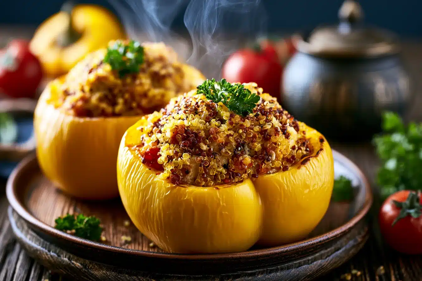 Stuffed Bell Peppers with Quinoa and Turkey 2 Stuffed Bell Peppers with Quinoa and Turkey