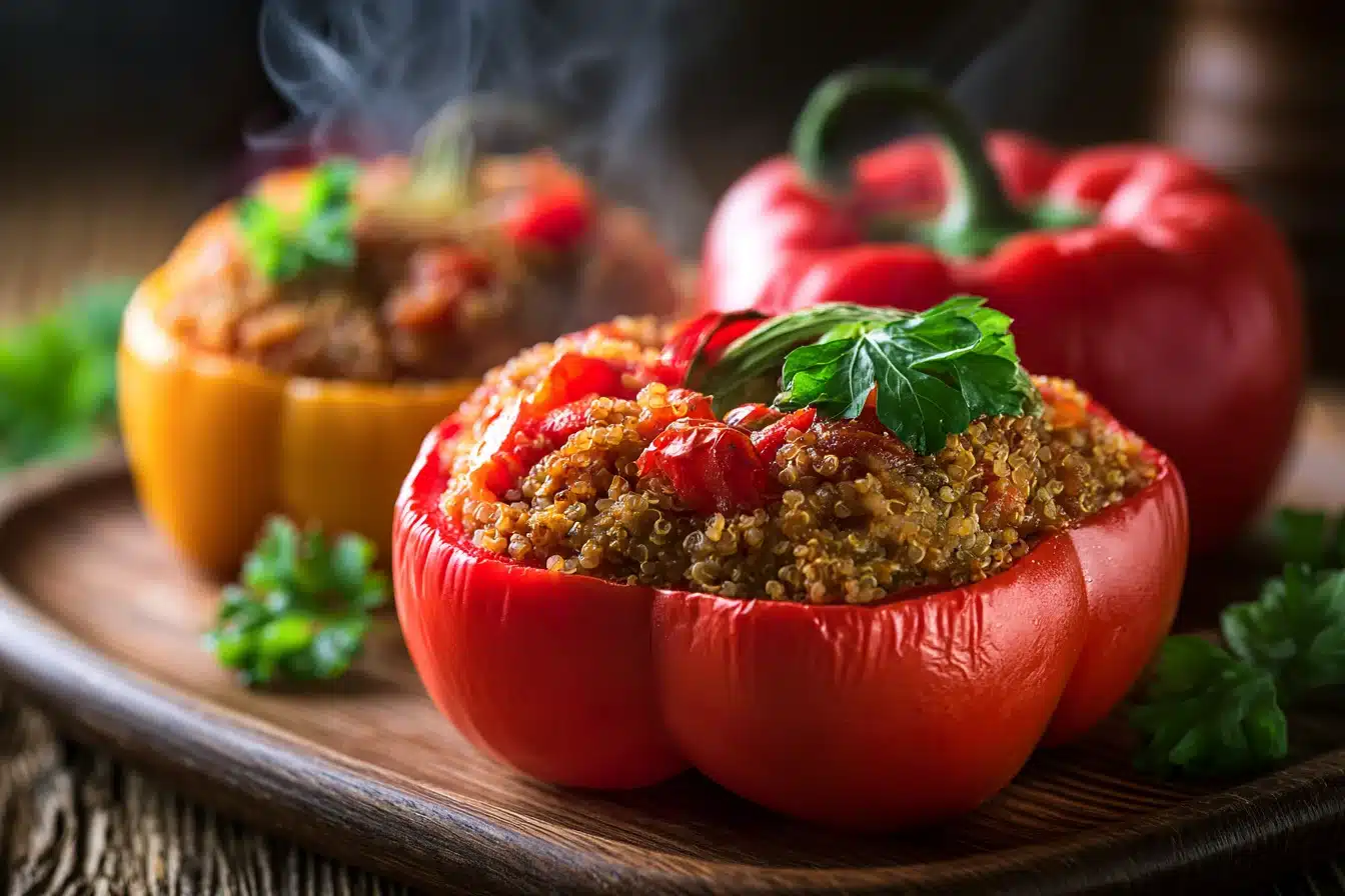 Stuffed Bell Peppers with Quinoa and Turkey 3 Stuffed Bell Peppers with Quinoa and Turkey