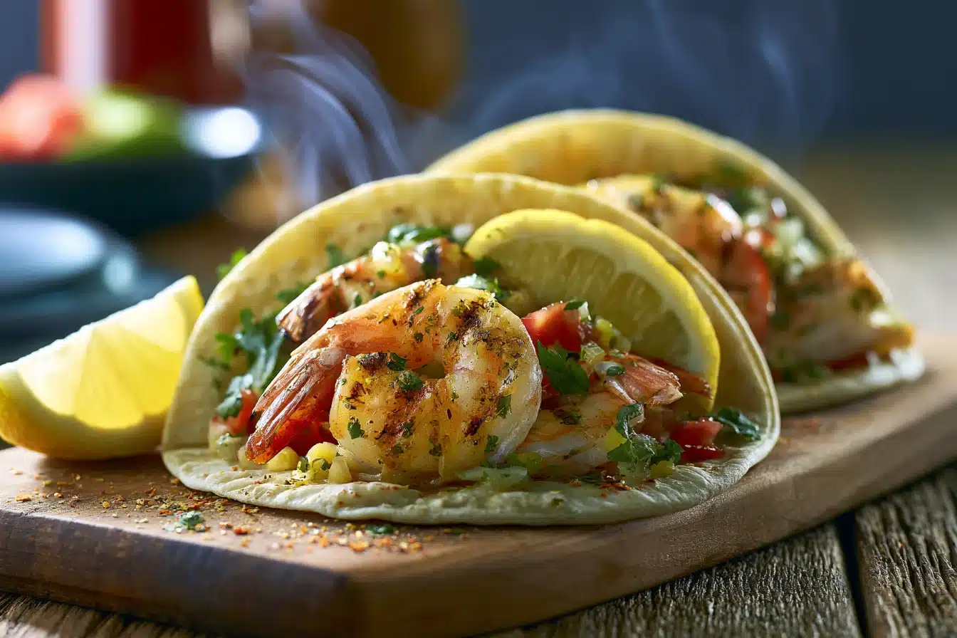 Lemon Herb Grilled Shrimp Tacos 3 Lemon Herb Grilled Shrimp Tacos