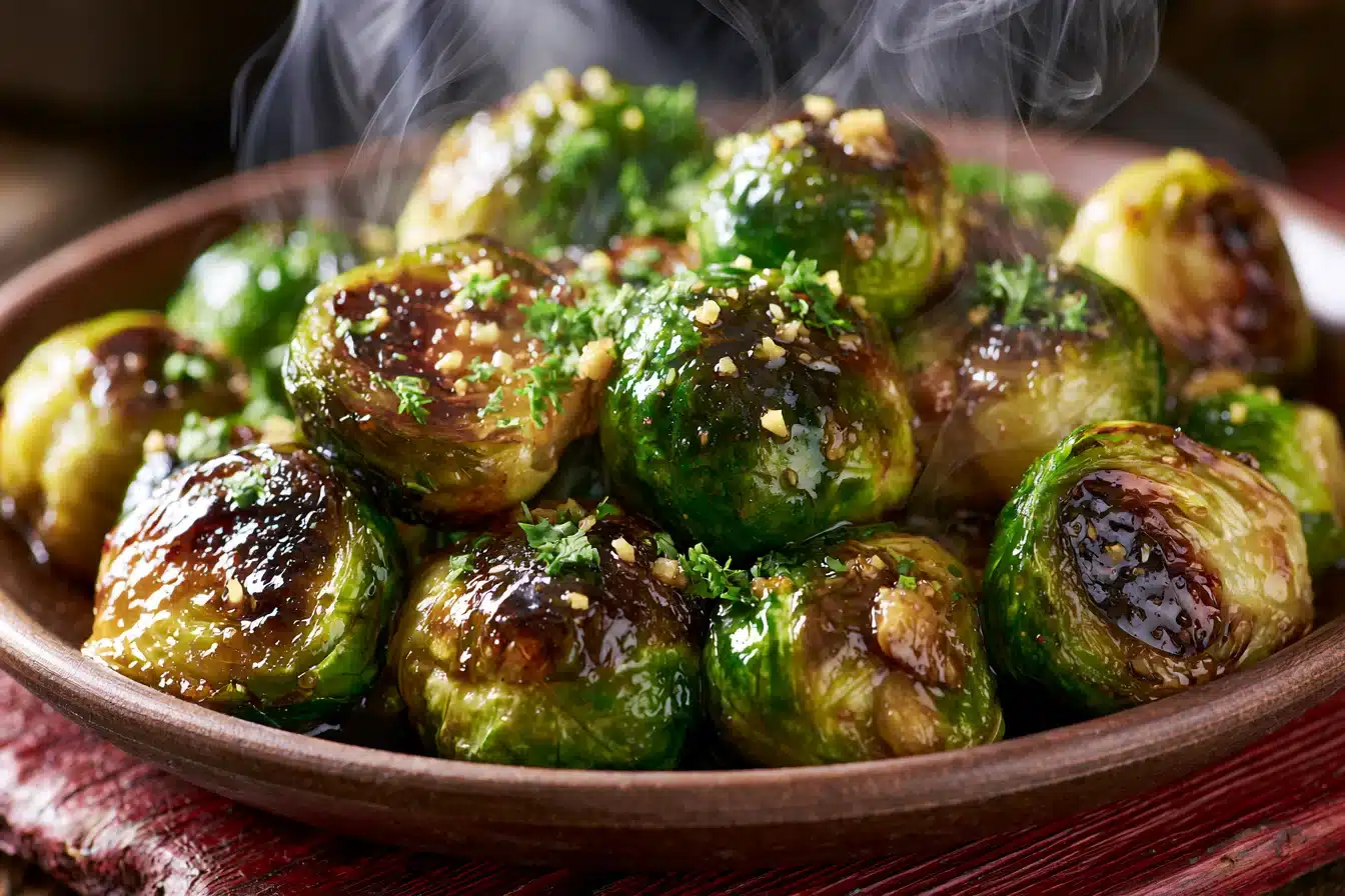Honey Garlic Roasted Brussels Sprouts 3 Honey Garlic Roasted Brussels Sprouts