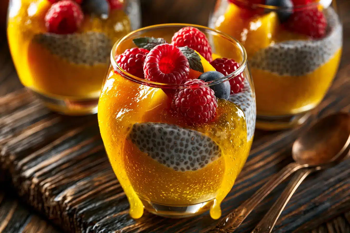 Mango Coconut Chia Pudding with Berries 2 Mango Coconut Chia Pudding with Berries