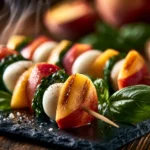 Peach Basil Caprese Skewers 4 peach basil caprese skewers