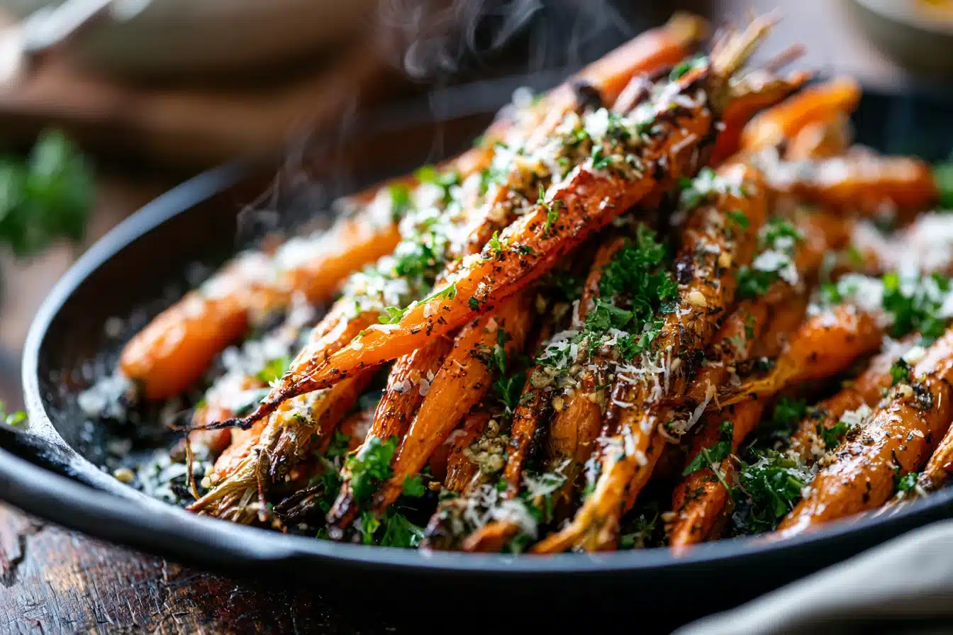 Savory Garlic Parmesan Roasted Carrots 2 Savory Garlic Parmesan Roasted Carrots