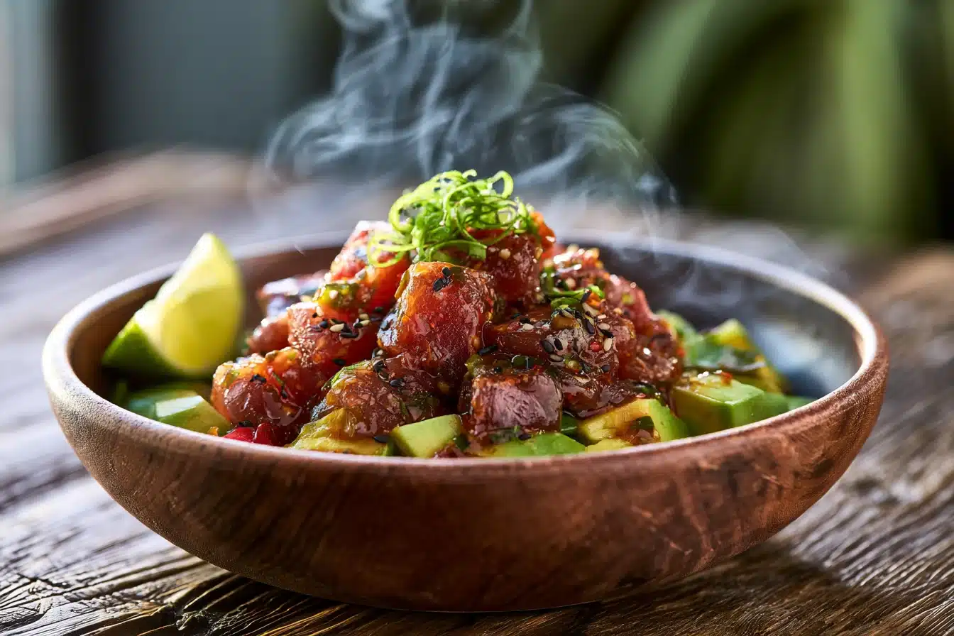 Spicy Tuna Poke Bowl with Avocado 3 Spicy Tuna Poke Bowl with Avocado