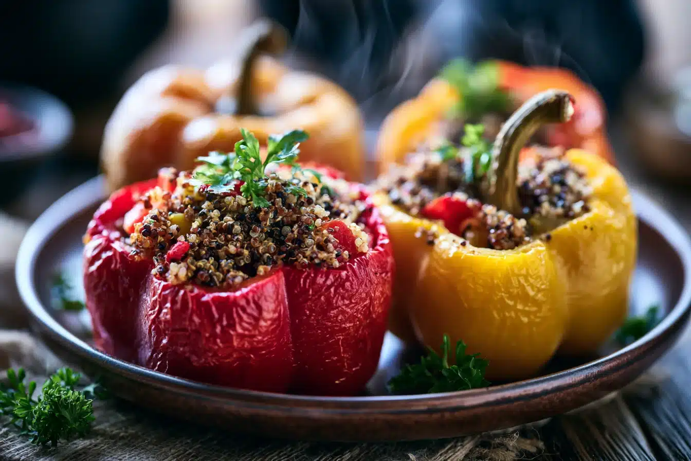 Stuffed Bell Peppers with Quinoa and Veggies 2 Stuffed Bell Peppers with Quinoa and Veggies