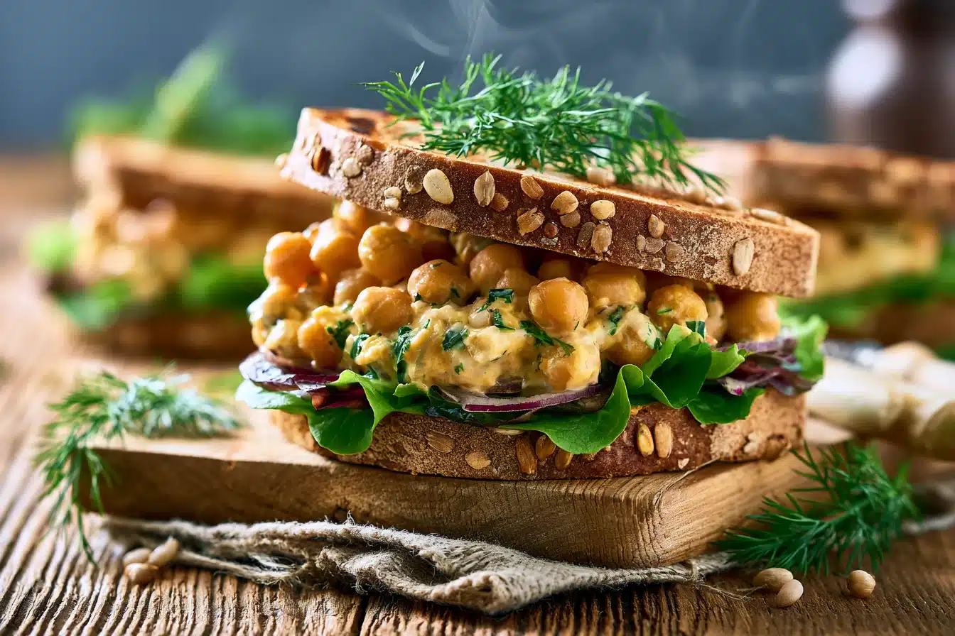 Vegan Chickpea Salad Sandwich 2 Vegan Chickpea Salad Sandwich