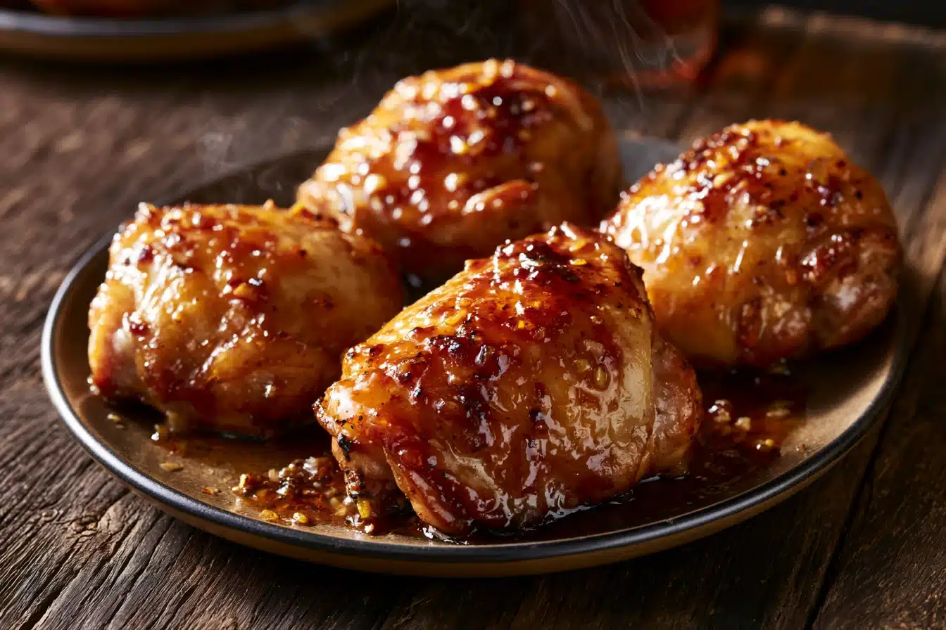 Spicy Honey Garlic Chicken Thighs 2 Spicy Honey Garlic Chicken Thighs